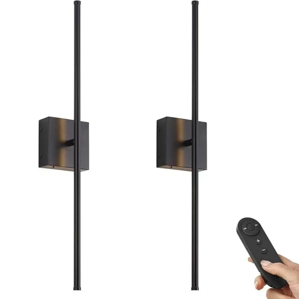 Moderne Oplaadbare LED Wandlamp – Draadloze Wandverlichting met Afstandsbediening – Zwart Goud Design voor Slaapkamer en Woonkamer