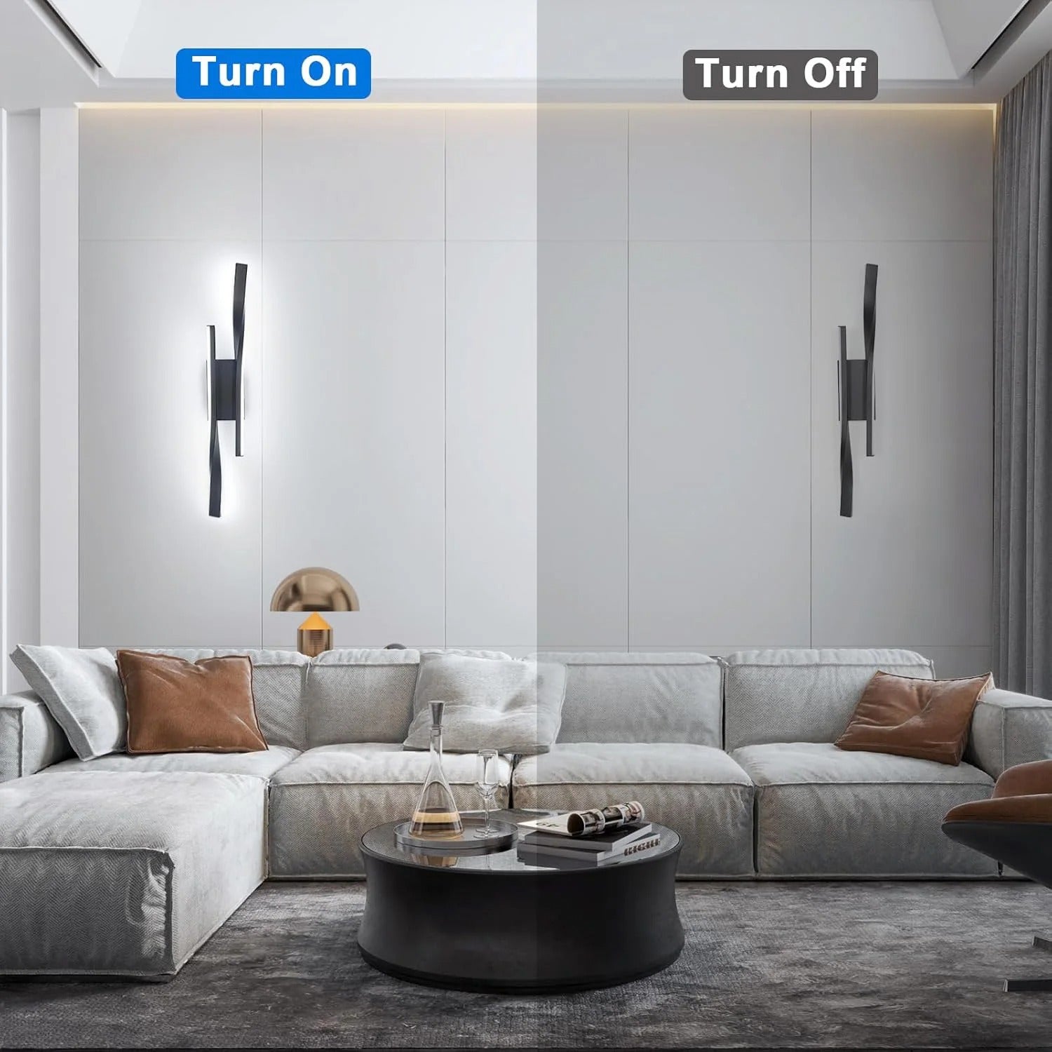 Moderne LED Wandlamp – 24W Lineair Design – Aluminium – Warm Wit 3000K – Zwart – Voor Woonkamer en Hal