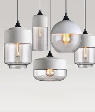 Nordic LED Hanglamp – Moderne Glas & Houten Plafondlamp voor Woonkamer, Slaapkamer & Eetkamer