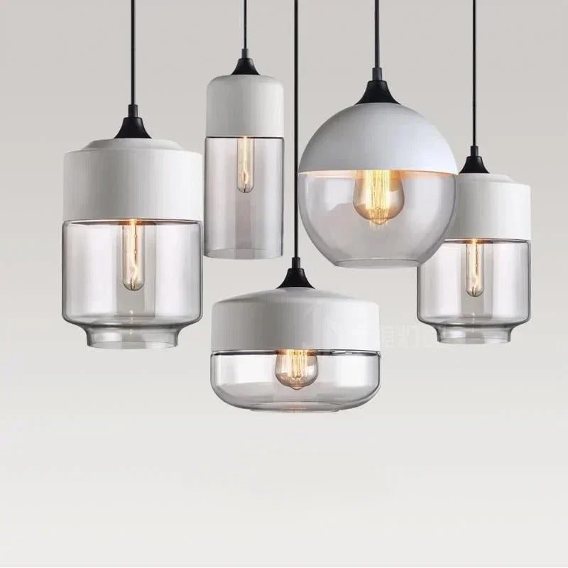 Nordic LED Hanglamp – Moderne Glas & Houten Plafondlamp voor Woonkamer, Slaapkamer & Eetkamer