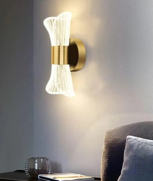 Gouden Acryl LED Wandlamp – 12W met 3 Kleurtemperaturen – Luxe Modern Design voor Hal en Trap