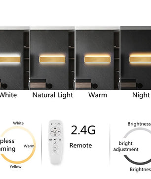 Moderne LED Wandlamp met Bluetooth en Afstandsbediening – Dimbare Wandverlichting met 3 Lichtkleuren voor Interieur