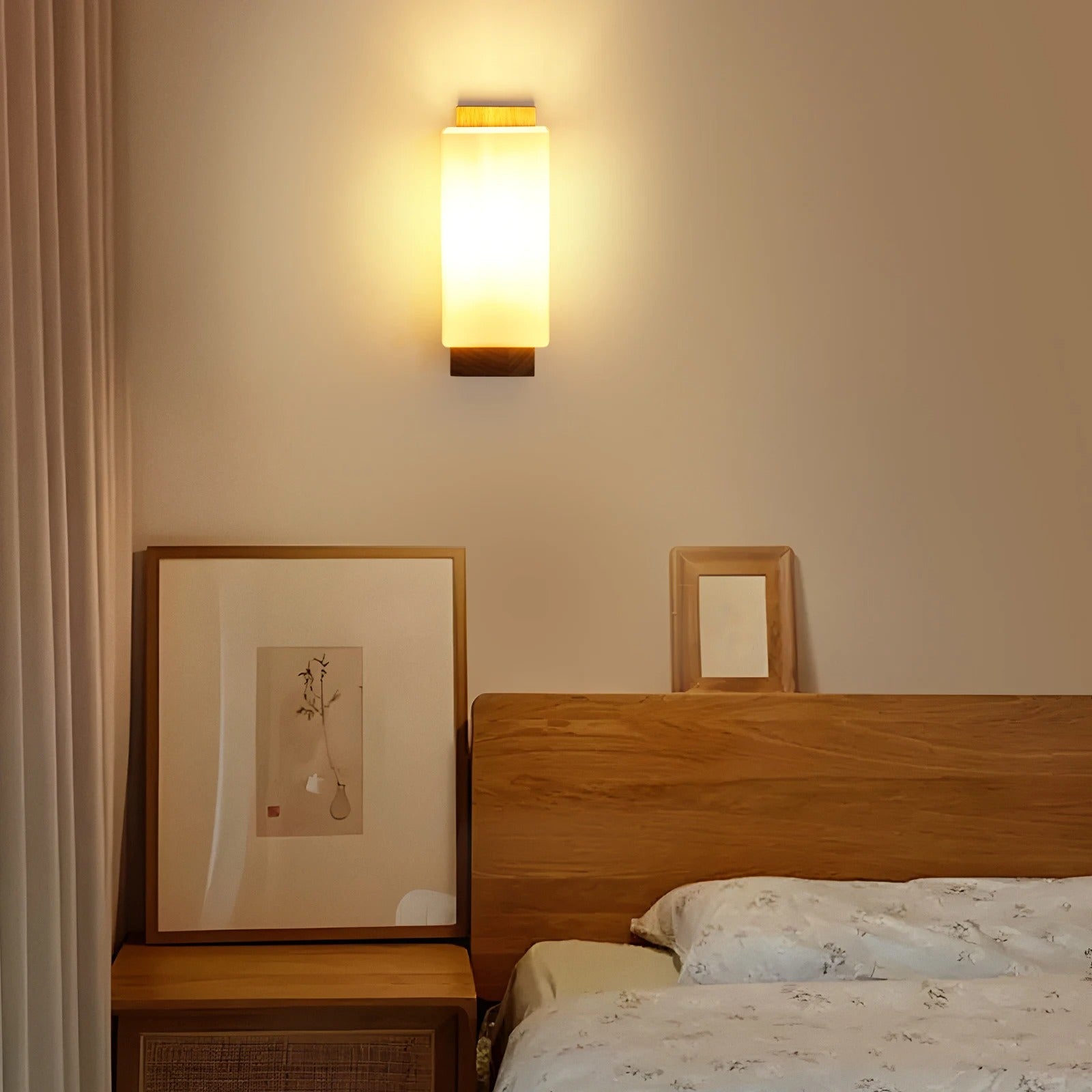 Moderne Houten LED Wandlamp – Dimbaar 12W met E27 – Warm Minimalistisch Design voor Woonkamer en Slaapkamer