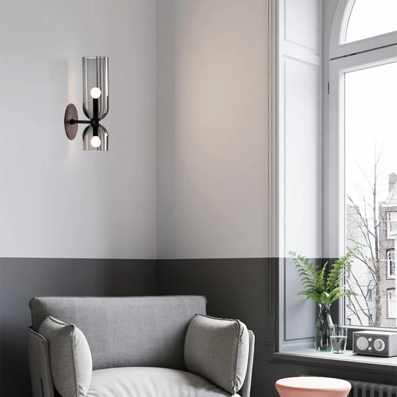 Scandinavische Glazen Wandlamp – Minimalistisch Design met E14 LED – Luxe Wandverlichting voor Slaapkamer, Woonkamer en Hal