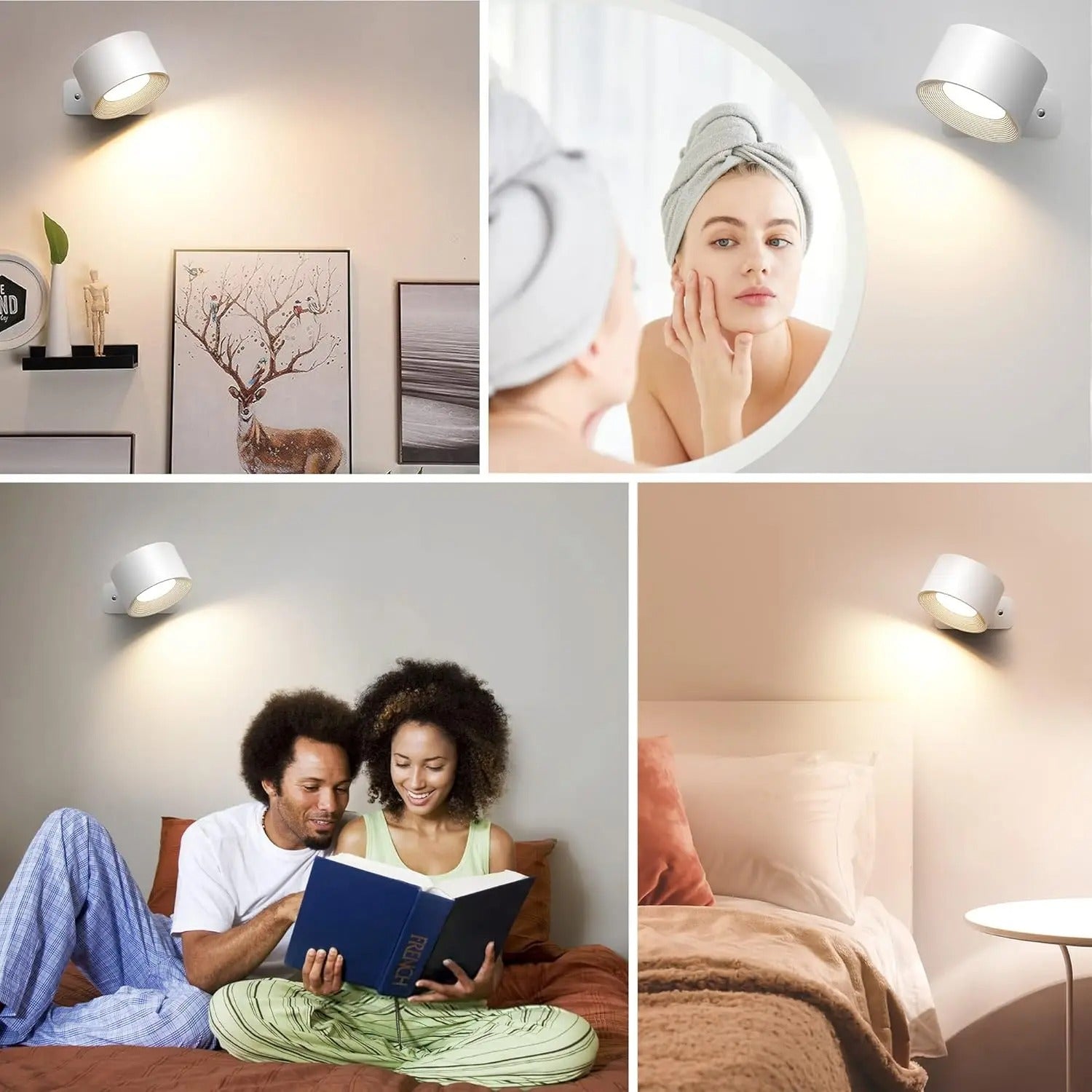 Magnetische LED Wandlamp – Draadloze Oplaadbare Wandverlichting met USB en 3 Lichtkleuren