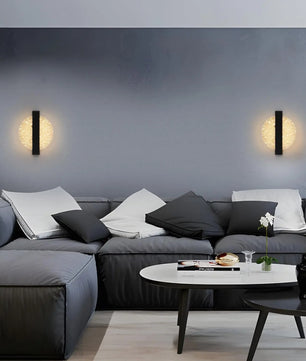 Moderne LED Wandlamp – Rond Zwart met Zilverblad – Acryl Wandverlichting met Warm Licht 3500K voor Woonkamer & Slaapkamer