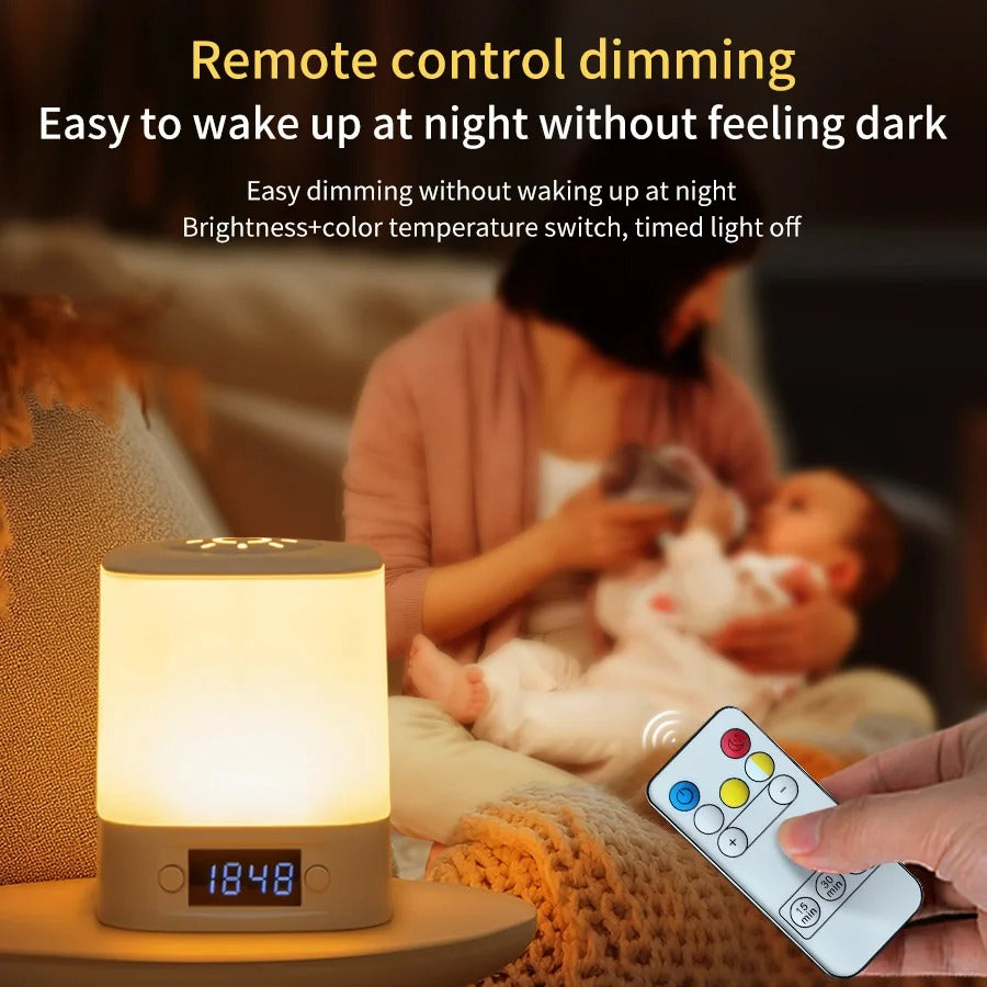 Oplaadbare LED Bureaulamp met Klok – Touch Nachtlamp met Timer en 3 Lichtkleuren voor Slaapkamer en Kinderkamer