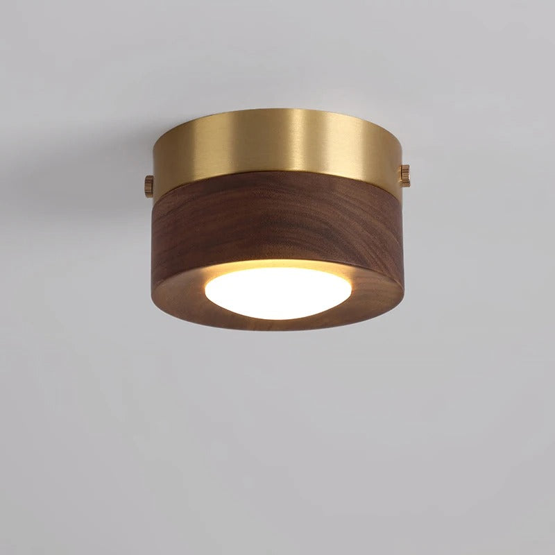 Walnoot Houten LED Plafondlamp – Moderne Minimalistische Plafondverlichting voor Gang en Kamer