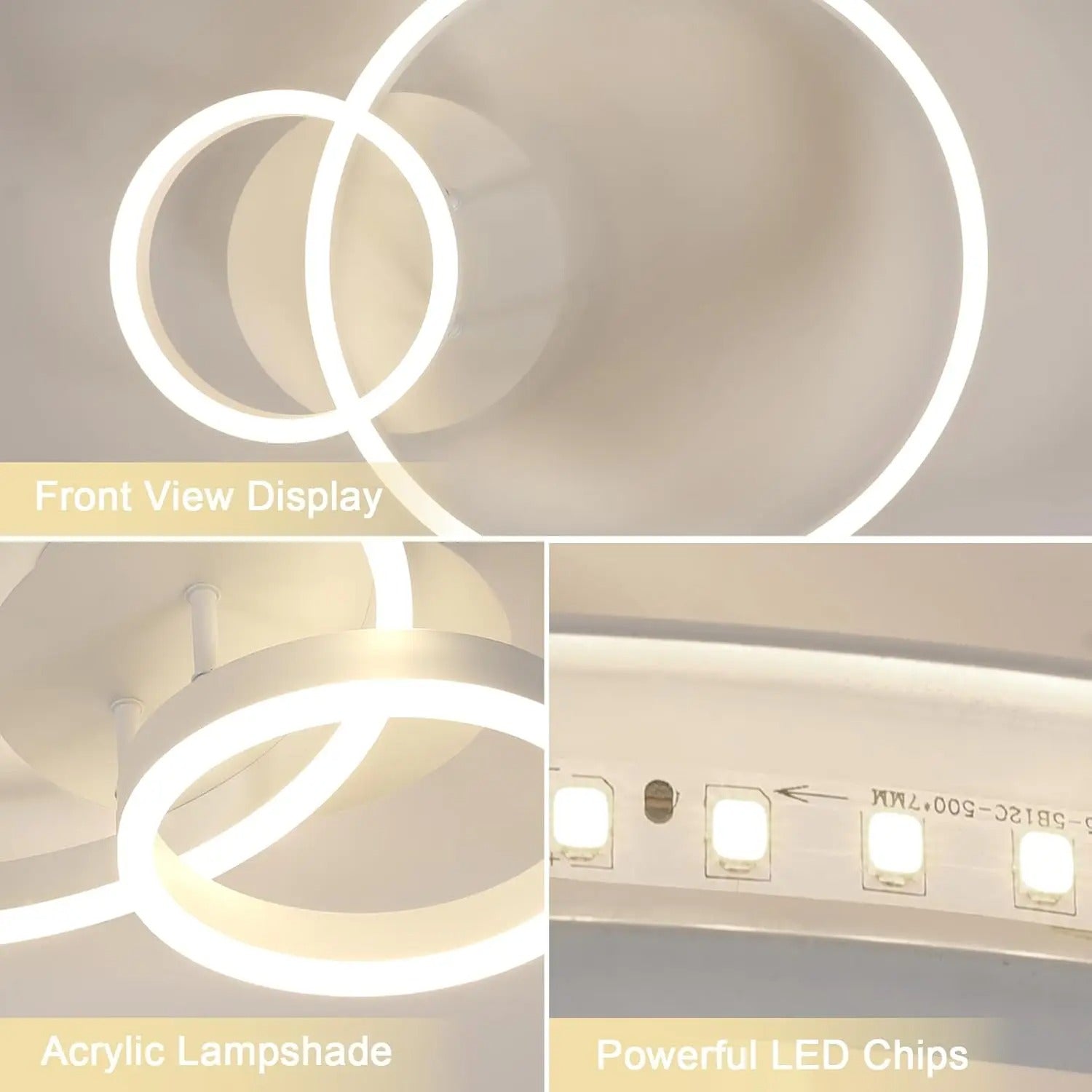 Moderne Ronde LED Plafondlamp – 42W LED Verlichting van Acryl en Aluminium voor Woonkamer, Keuken en Slaapkamer