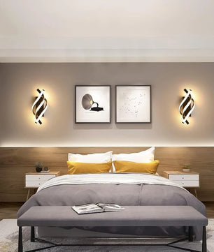 Gebogen LED Wandlamp – Spiraal Design van Aluminium & Siliconen, Modern en Sfeervol