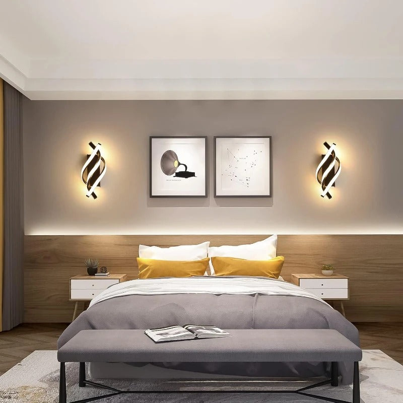 Gebogen LED Wandlamp – Spiraal Design van Aluminium & Siliconen, Modern en Sfeervol