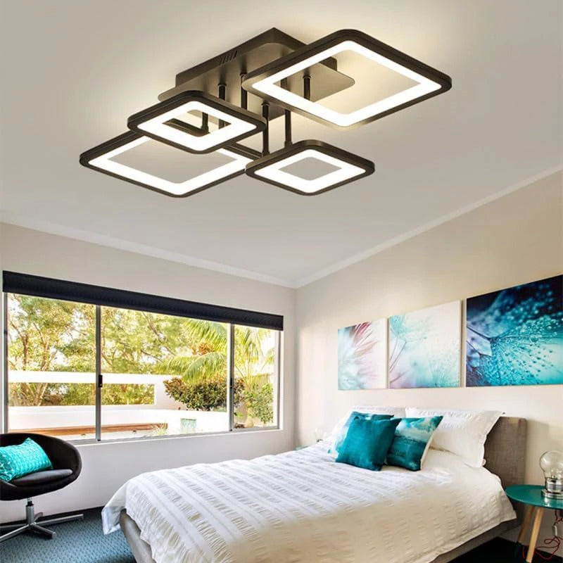Moderne LED Plafondlamp – 54W Dimbaar Rechthoekig Design – Met Afstandsbediening en Instelbare Lichtkleur voor Woonkamer, Keuken en Slaapkamer