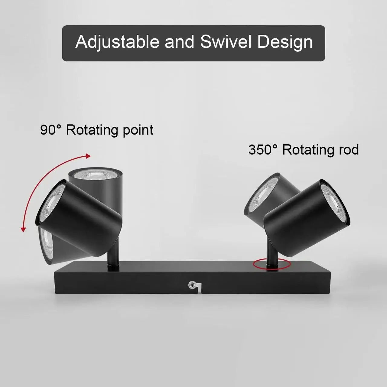 2-Lichts GU10 Plafondspot – Moderne Metalen Opbouwlamp met Verstelbare Spots – Gerichte Verlichting voor Woonkamer, Slaapkamer en Keuken