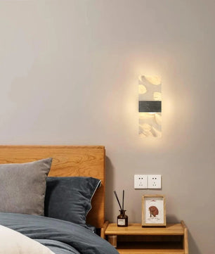 Set van 2 Moderne LED Wandlampen – 12W Rechthoekig Acryl – Warm Wit 3000K – Zilver/Zwart – Binnenverlichting voor Woonkamer, Slaapkamer en Gang