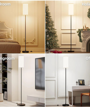 Moderne Vloerlamp met Lampenkap – Hoge Staande Lamp met Dimbare 9W LED en Voetschakelaar – Minimalistische Verlichting voor Woonkamer en Slaapkamer