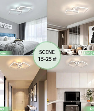 Moderne Vierkante LED Plafondlamp – 50W Dimbaar met Afstandsbediening – Instelbaar 3000K–6500K voor Woonkamer en Slaapkamer