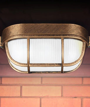 Retro Waterdichte Wandlamp IP65 – Industriële Buitenverlichting van Aluminium en Glas met E27 Fitting