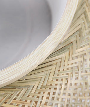 Rotan Hanglamp – Handgeweven Bamboe Plafondlamp Ø40 of Ø50 cm – Moderne Minimalistische Sfeerverlichting voor Woonkamer en Eetkamer
