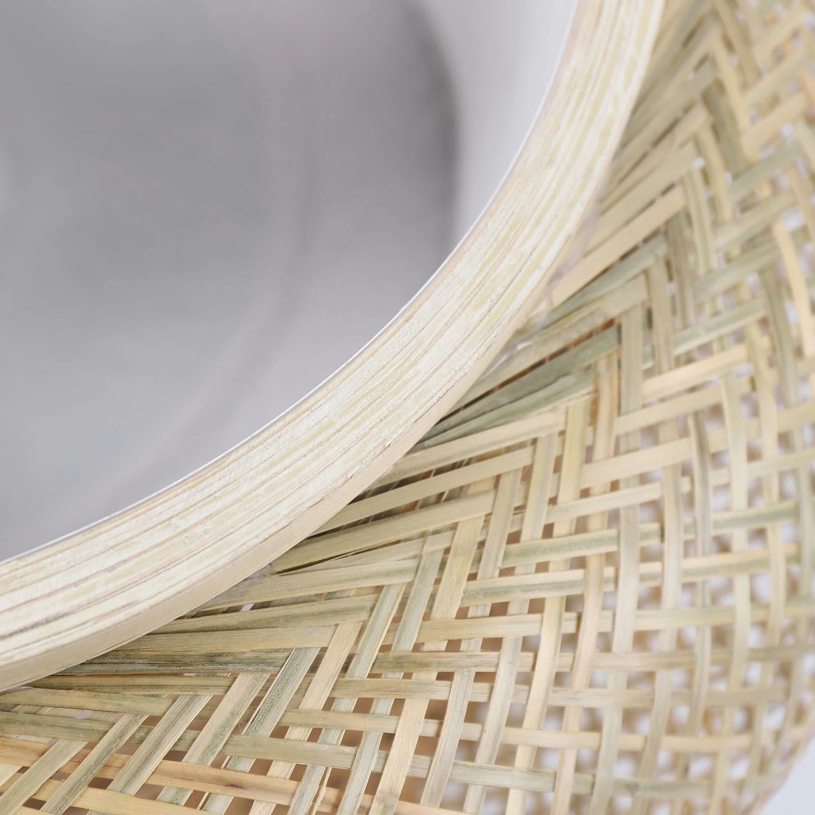 Rotan Hanglamp – Handgeweven Bamboe Plafondlamp Ø40 of Ø50 cm – Moderne Minimalistische Sfeerverlichting voor Woonkamer en Eetkamer