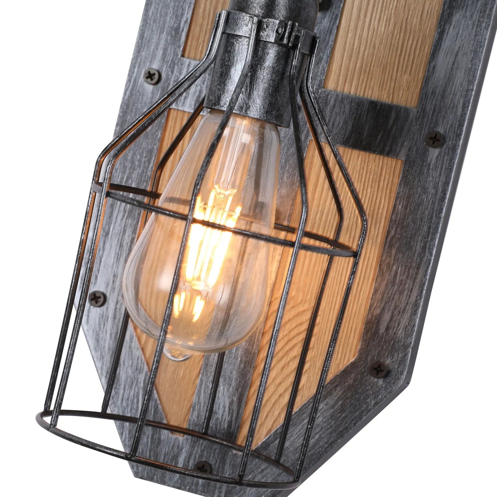 Vintage Wandlamp – Retro Steampunk Industrieel Design – Metaal en Hout – E27 Fitting – Voor Woonkamer, Keuken en Eetkamer