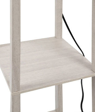 Vloerlamp met 3 Opbergplanken – Moderne Staande Lamp van MDF met E27 Fitting – Functionele Verlichting en Opbergruimte voor Woonkamer en Slaapkamer