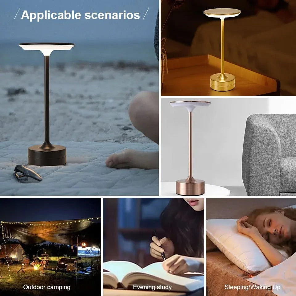 Draadloze LED Tafellamp met Aanraaksensor – USB Oplaadbaar Nachtlampje met Kristaldesign – Dimbaar en Draagbaar
