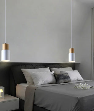 Nordic Moderne LED Hanglamp – Aluminium & Hout Plafondlamp voor Keuken, Bar & Woonkamer
