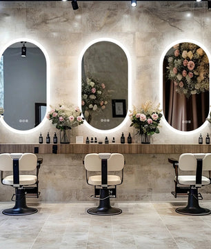 Ovale LED Badkamerspiegel met Touchscreen – Anticondens, Backlight & 3 Kleurstanden – Frameloze Spiegel met Verlichting voor Badkamer