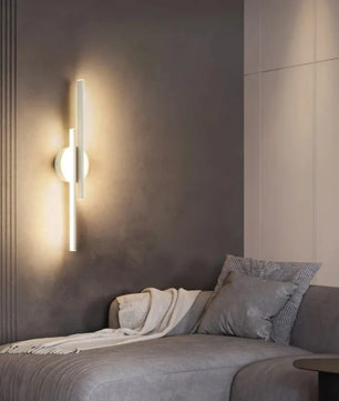 LED Wandlamp Dubbellijn – Scandinavisch Minimalistisch Design met Driekleuren LED – Moderne Acryl Wandverlichting voor Woonkamer en Slaapkamer
