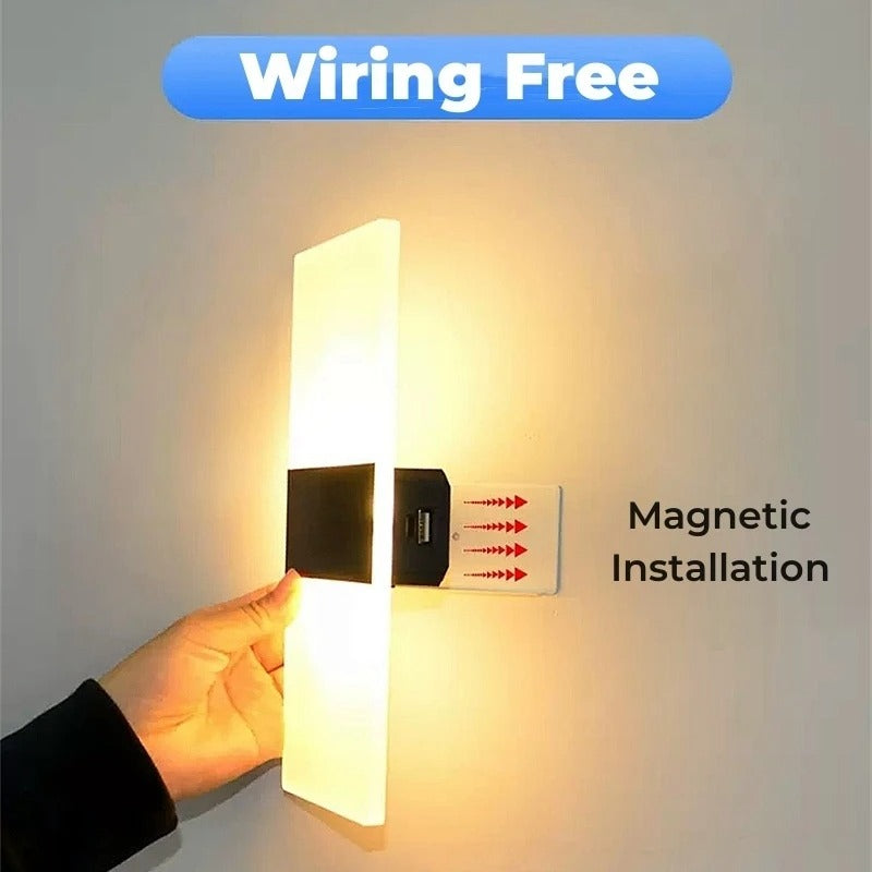 Draadloze LED Wandlamp – USB Oplaadbaar met Touch Sensor – Moderne Wandverlichting voor Slaapkamer, Trap en Gang