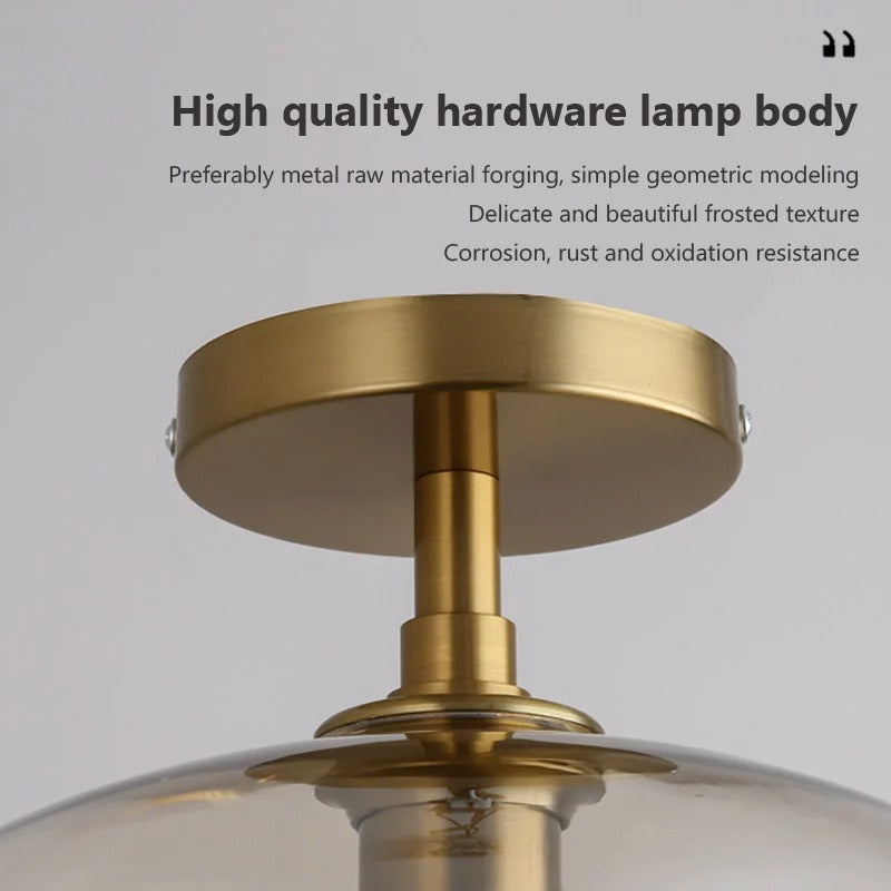 Moderne Glazen Plafondlamp – Minimalistische LED Plafondverlichting met E27 Fitting voor Woonkamer en Hal