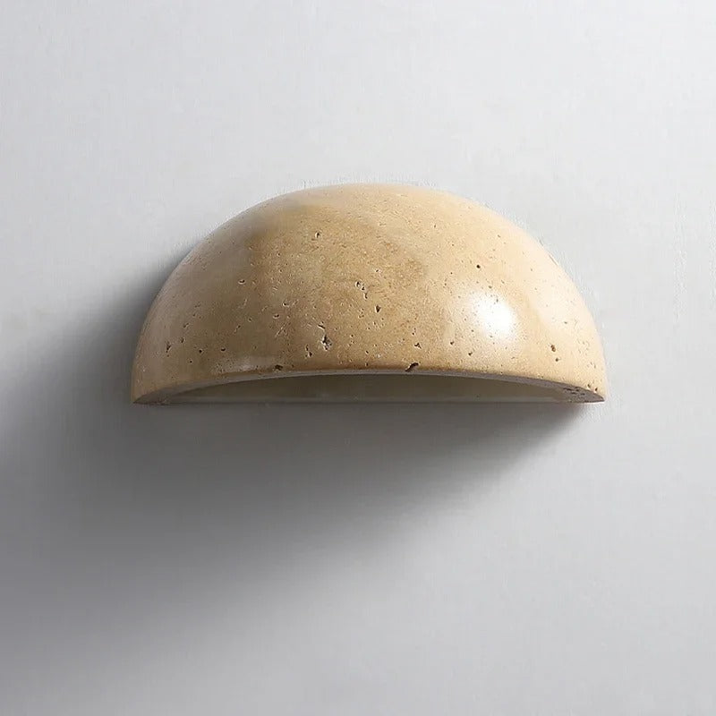 Halfronde Wandlamp van Natuursteen – Nordic Wabi-Sabi Design voor Woonkamer en Slaapkamer