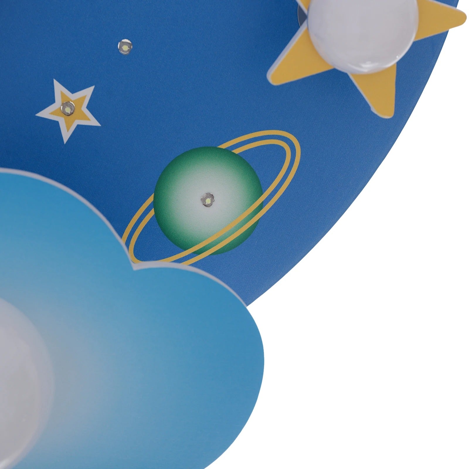 Kinderkamer LED Plafondlamp – Cartoon Ruimte Design Blauw – 35W Dimbaar met Afstandsbediening voor Slaap- en Speelkamer