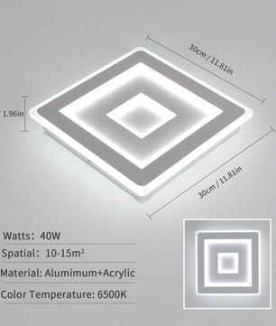 Moderne Vierkante LED Plafondlamp – 42W Acryl Wit – Heldere Basisverlichting voor Slaapkamer, Woonkamer en Keuken