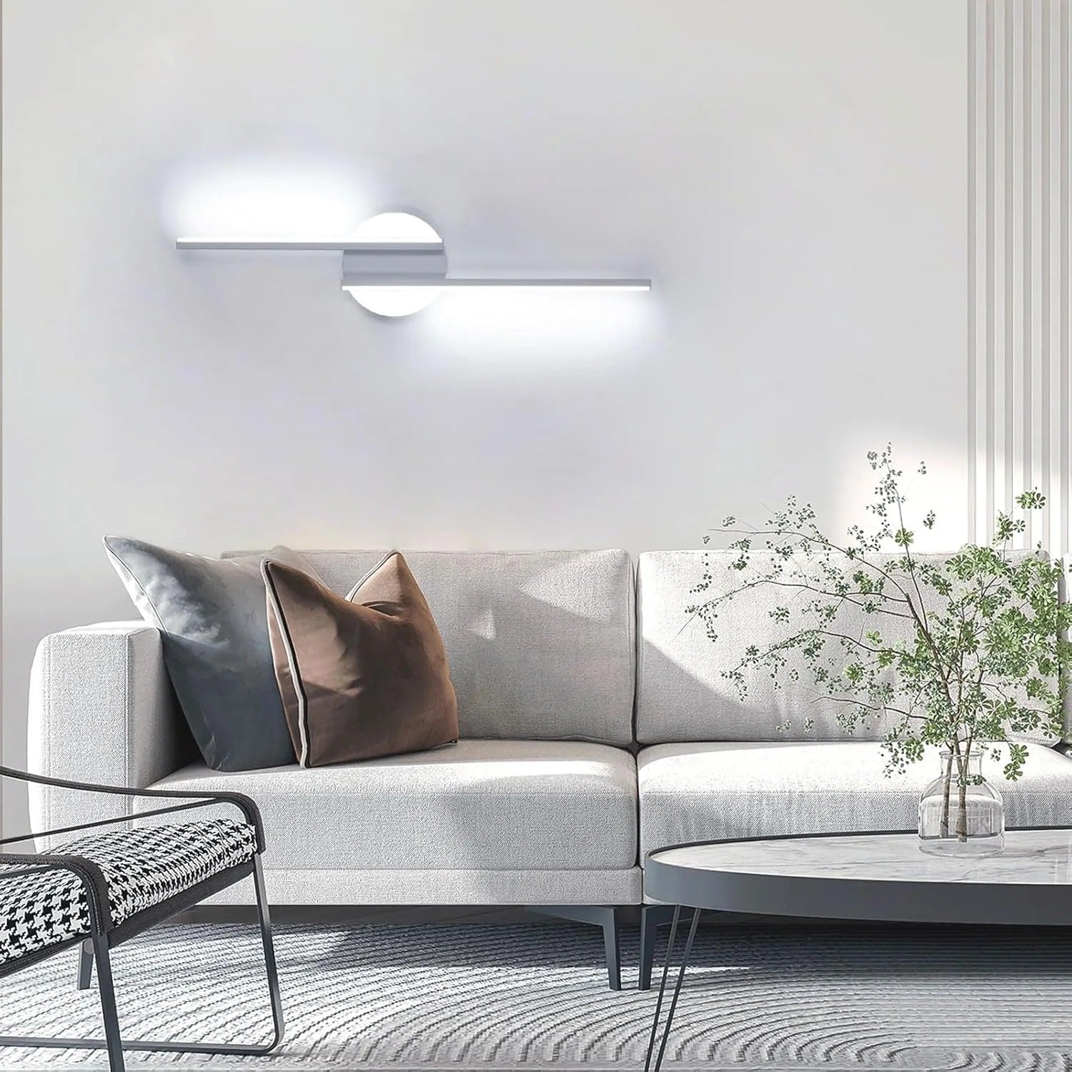 Moderne LED Wandlamp – 55 cm Lineair Design – 22W 2475 Lumen – Koel Wit 6500K – Wit – Voor Woonkamer en Kantoor