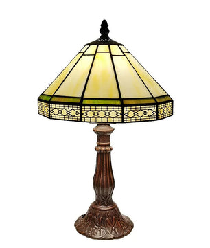 Tiffany Stijl Tafellamp – Handgemaakt Kunstglas 22 cm – Vintage Bronzen Basis – Decoratieve Tafellamp voor Woonkamer en Kantoor