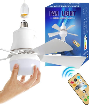 LED Plafondventilator met E27 Fitting – 40W Dimbare Ventilatorlamp met Afstandsbediening, 3 Snelheden en Laag Profiel voor Slaapkamer en Keuken