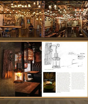 Industriële Wandkandelaar van Hout en Metaal – Rustieke Wandlamp met E27 Fitting voor Bar, Loft, Gang en Woonkamer