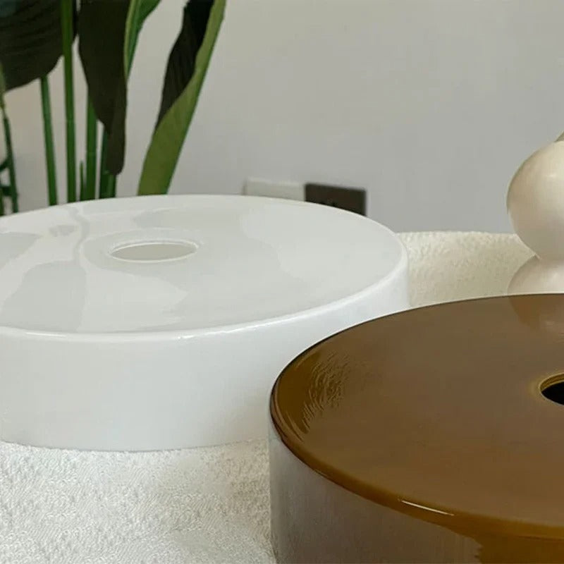 Scandinavische Glazen Plafondlamp – LED Opbouwlamp met Gekleurde Glazen Kap voor Hal, Woonkamer en Slaapkamer