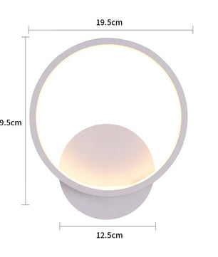 Moderne Ronde LED Wandlamp – 12W Warm Wit 3000K – Acryl en Aluminium Design voor Woonkamer en Slaapkamer