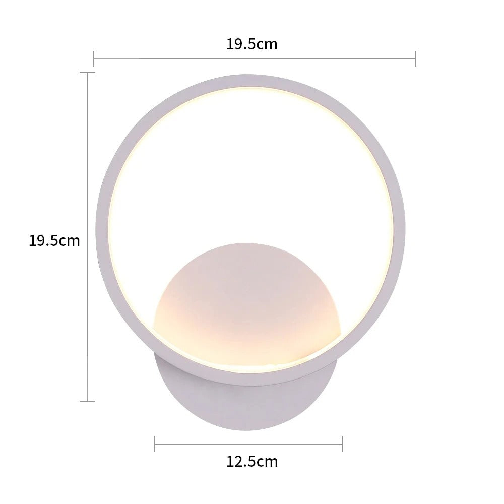 Moderne Ronde LED Wandlamp – 12W Warm Wit 3000K – Acryl en Aluminium Design voor Woonkamer en Slaapkamer