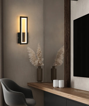 Moderne LED Wandlamp – 16W Acryl Wandverlichting – Zwart – Warm Wit 3000K – Voor Gang, Trap en Woonruimte