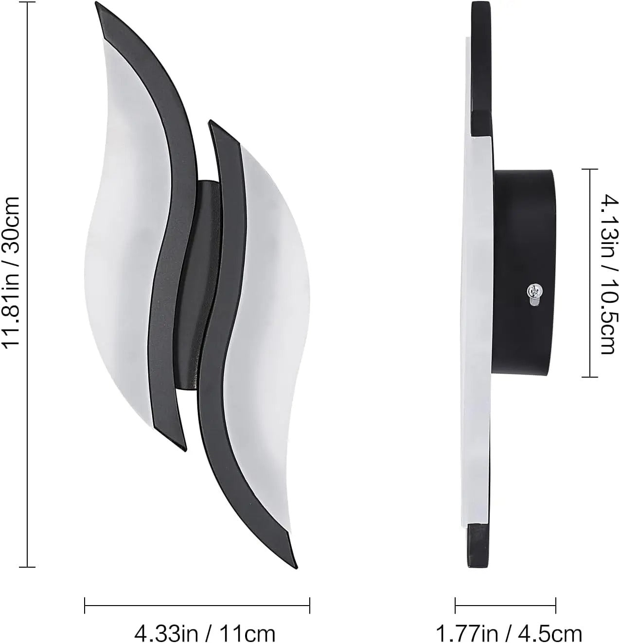 Moderne LED Wandlamp 89 cm – S-Vormig Design – Aluminium en Acryl Wandverlichting 27W 6500K voor Woonkamer & Hal