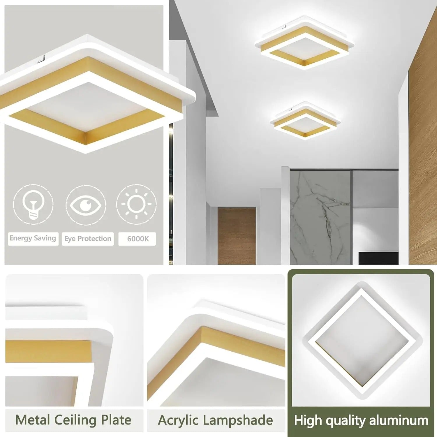 Moderne LED Plafondlamp 30W – Ronde Designlamp 30 cm – Warm Wit 3000K – Acryl en Metaal – 3375 Lumen