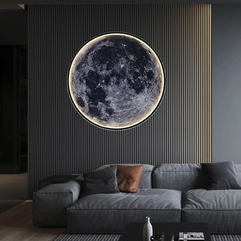 3D LED Maan Wandlamp – Realistische Maanlamp met Afstandsbediening – Decoratieve Muurlamp voor Woonkamer & Slaapkamer