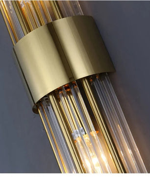 Luxe Gouden LED Wandlamp – RVS & Kristal Binnenverlichting, Modern & Elegant