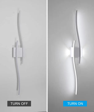 Moderne LED Wandlamp 89 cm – Golvend Design – Aluminium en Acryl Wandverlichting 27W 6500K voor Woonkamer, Slaapkamer & Hal