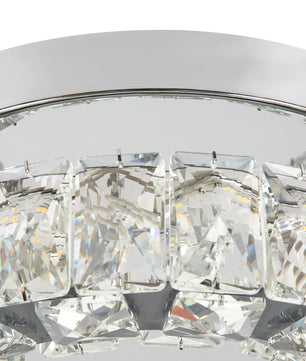 Moderne Kristallen Kroonluchter LED – Ronde Plafondlamp met Afstandsbediening – Dimbaar 3000K–6500K – Chroomkleur