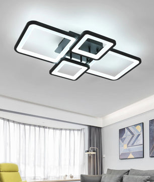 Moderne LED Plafondlamp – 54W Dimbaar Rechthoekig Design – Met Afstandsbediening en Instelbare Lichtkleur voor Woonkamer, Keuken en Slaapkamer