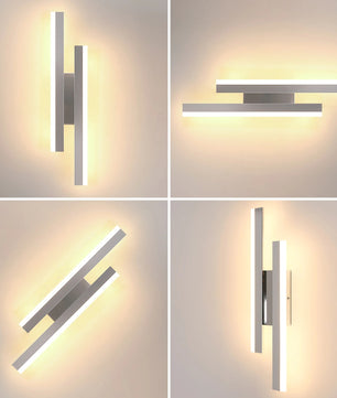 Moderne LED Wandlamp – 16W Parallel Design – Warm Wit 3000K – Wit Metaal – Voor Gang, Hal en Slaapkamer